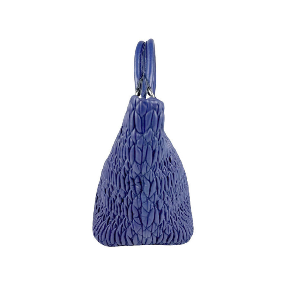 Miu Miu Navy leather matelass shoulder handbag bag Blue